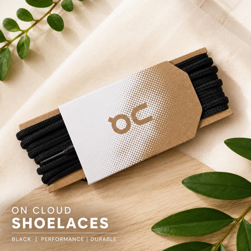 On Cloud Black Performance Replacement Shoelaces Athletic Running
